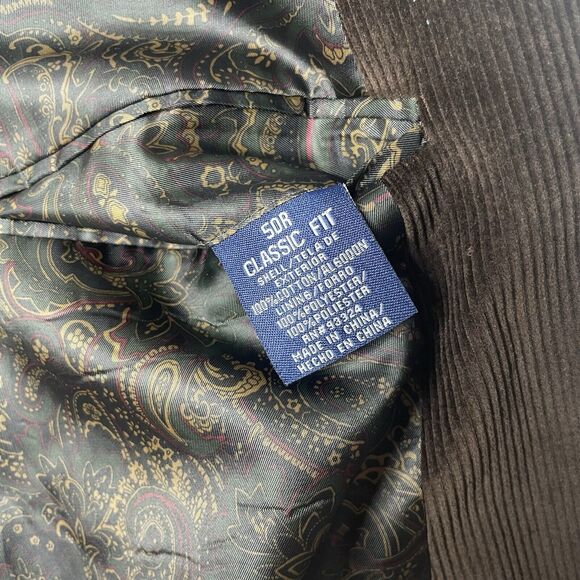 Men's Stafford Corduroy Blazer 50R Brown 2 Button 100% Cotton Sport Coat - Picture 5 of 10